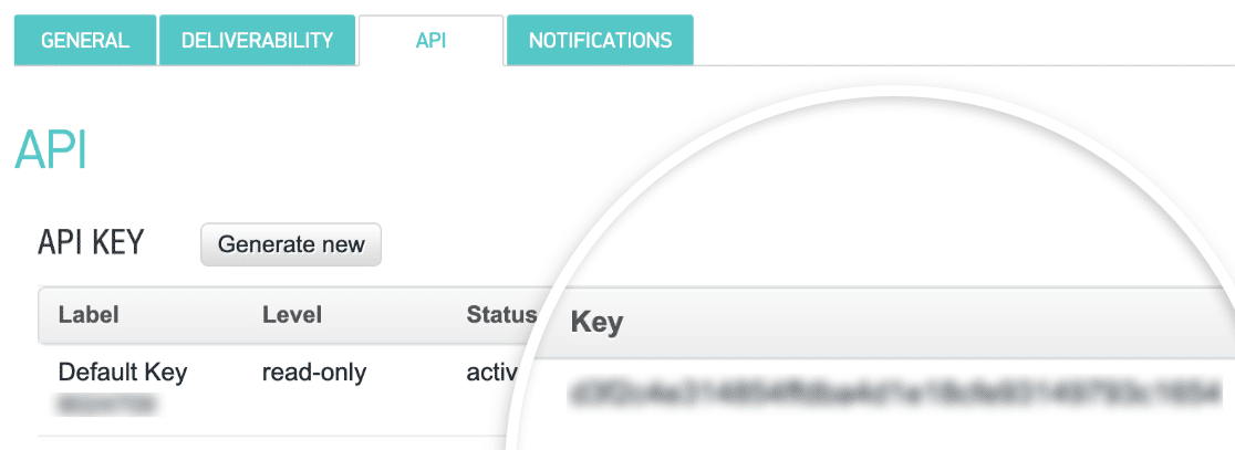 Chiave API SMTP